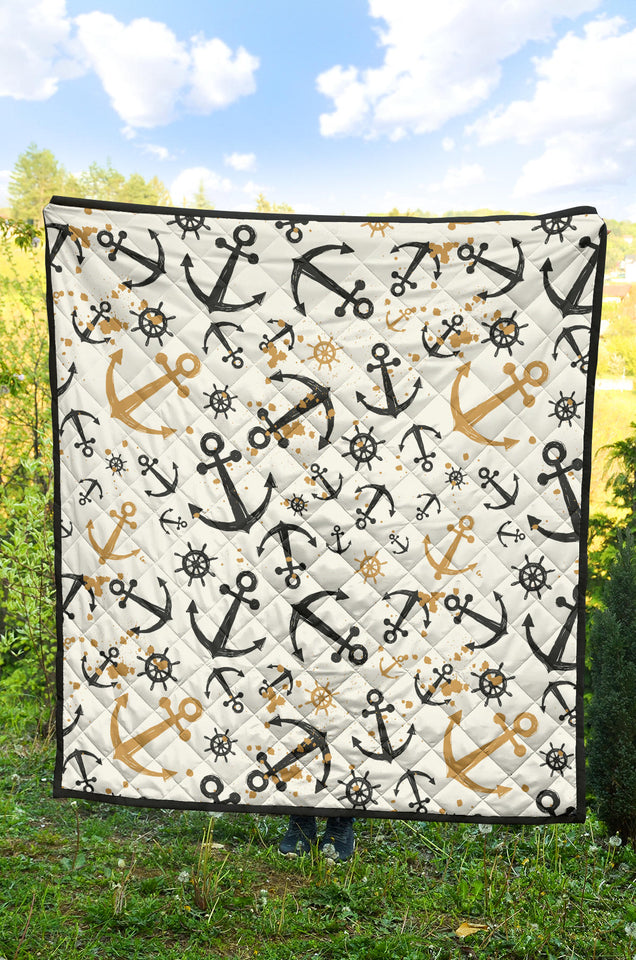 Anchors Rudders Pattern Premium Quilt