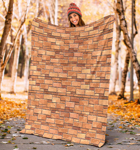 Brick Printed Pattern Print Design 04 Premium Blanket