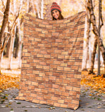 Brick Printed Pattern Print Design 04 Premium Blanket