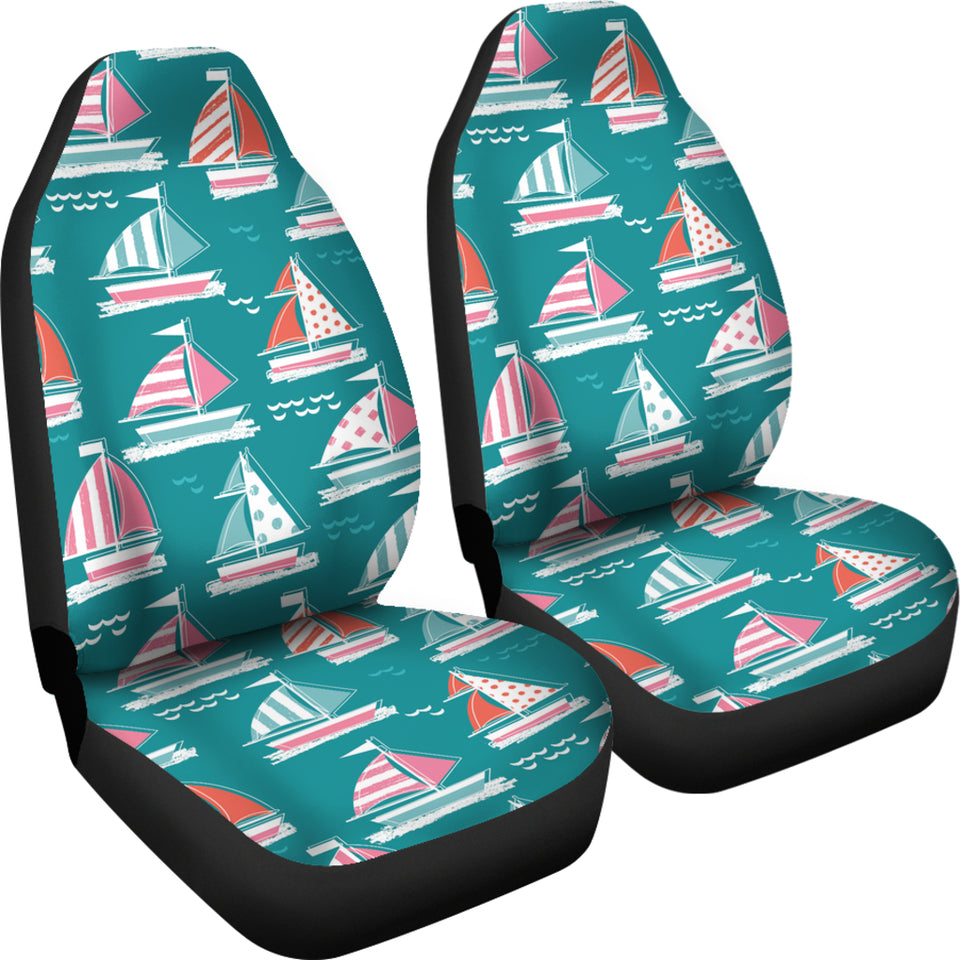 Cute Sailboat Pattern  Universal Fit Car Seat Covers