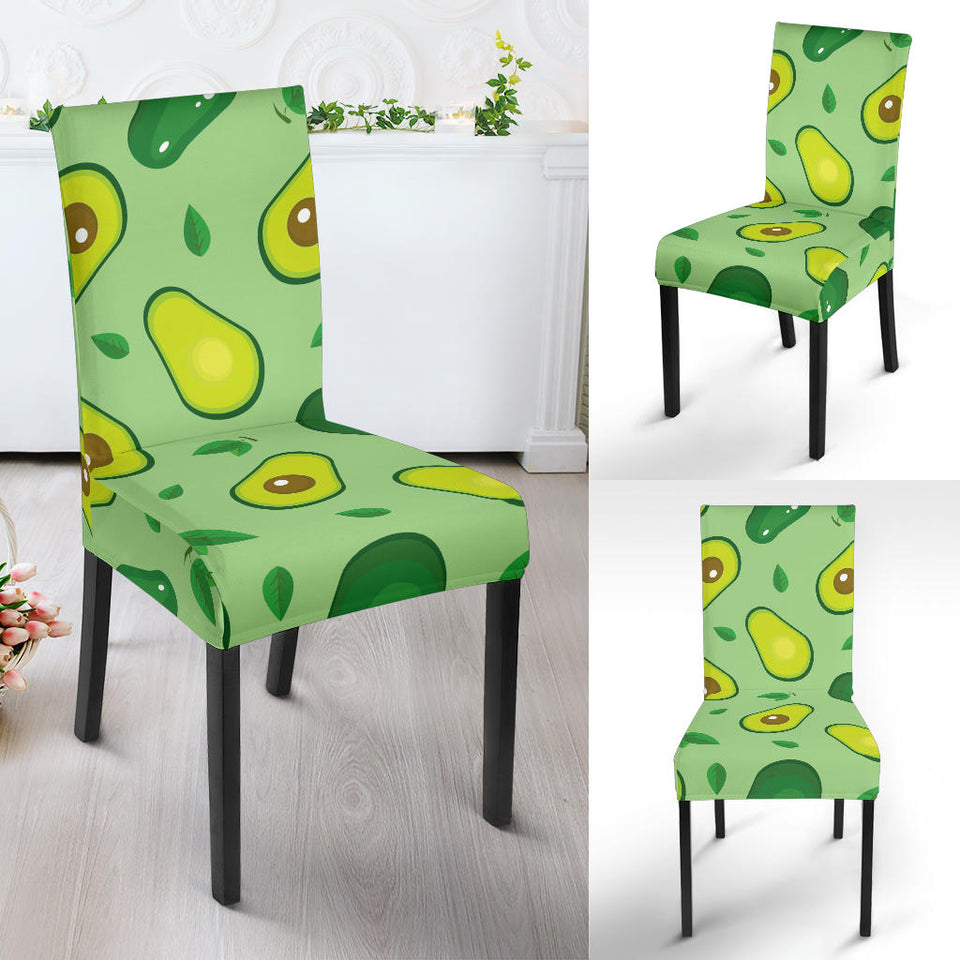Avocado Pattern Green Background Dining Chair Slipcover