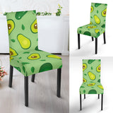 Avocado Pattern Green Background Dining Chair Slipcover