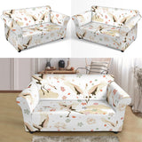 Beautiful Japanese Cranes Pattern Loveseat Couch Slipcover
