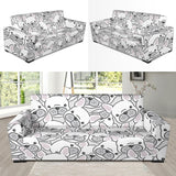 Cute French Bulldog Head Pattern Sofa Slipcover