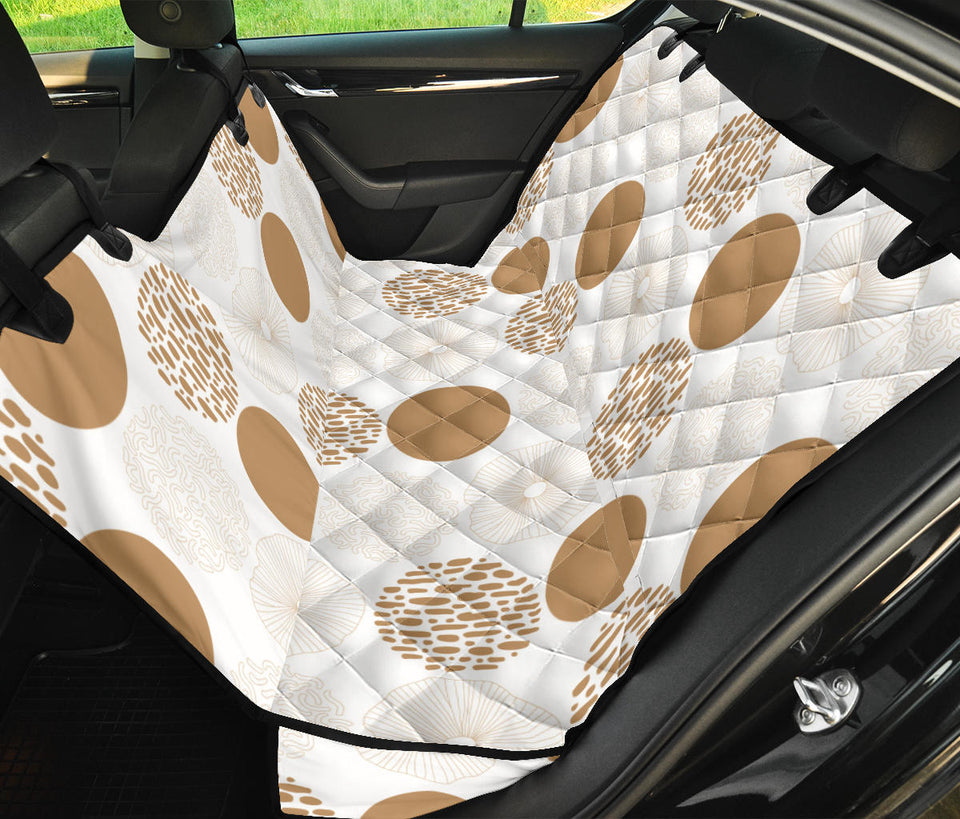 Gold Texture Mushroom Pattern Dog Car Seat Covers