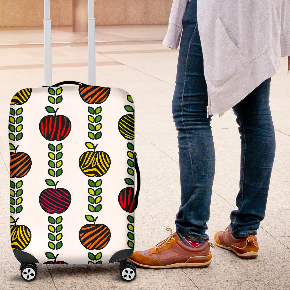 Colorful Apples Leave Zebra Stripe Luggage Covers