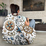 Cute Nautical Steering Wheel Anchor Pattern Bean Bag Cover