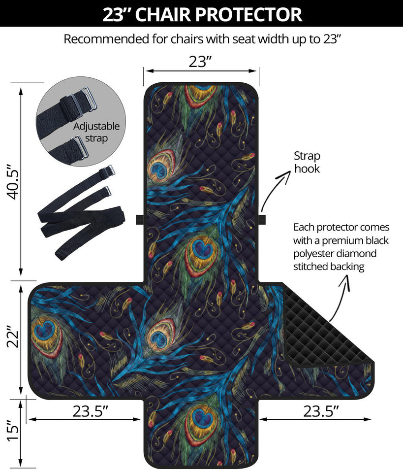 Beautiful peacock feather pattern Chair Cover Protector