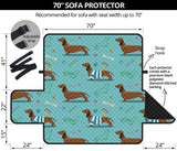 Dachshund decorative background Sofa Cover Protector