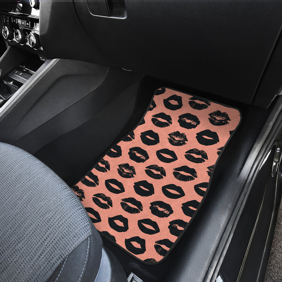 Lips Pattern Print Design 02 Front and Back Car Mats