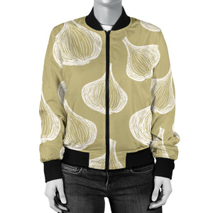 Garlic Design Pattern Women'S Bomber Jacket