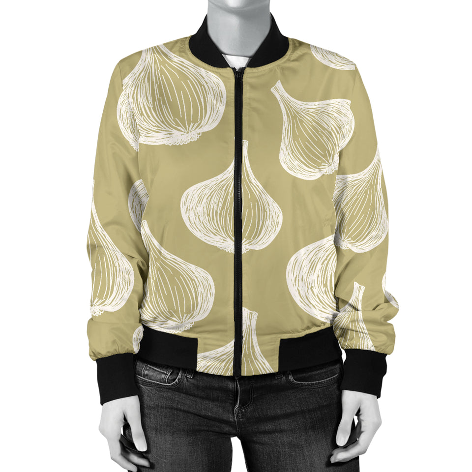 Garlic Design Pattern Women'S Bomber Jacket