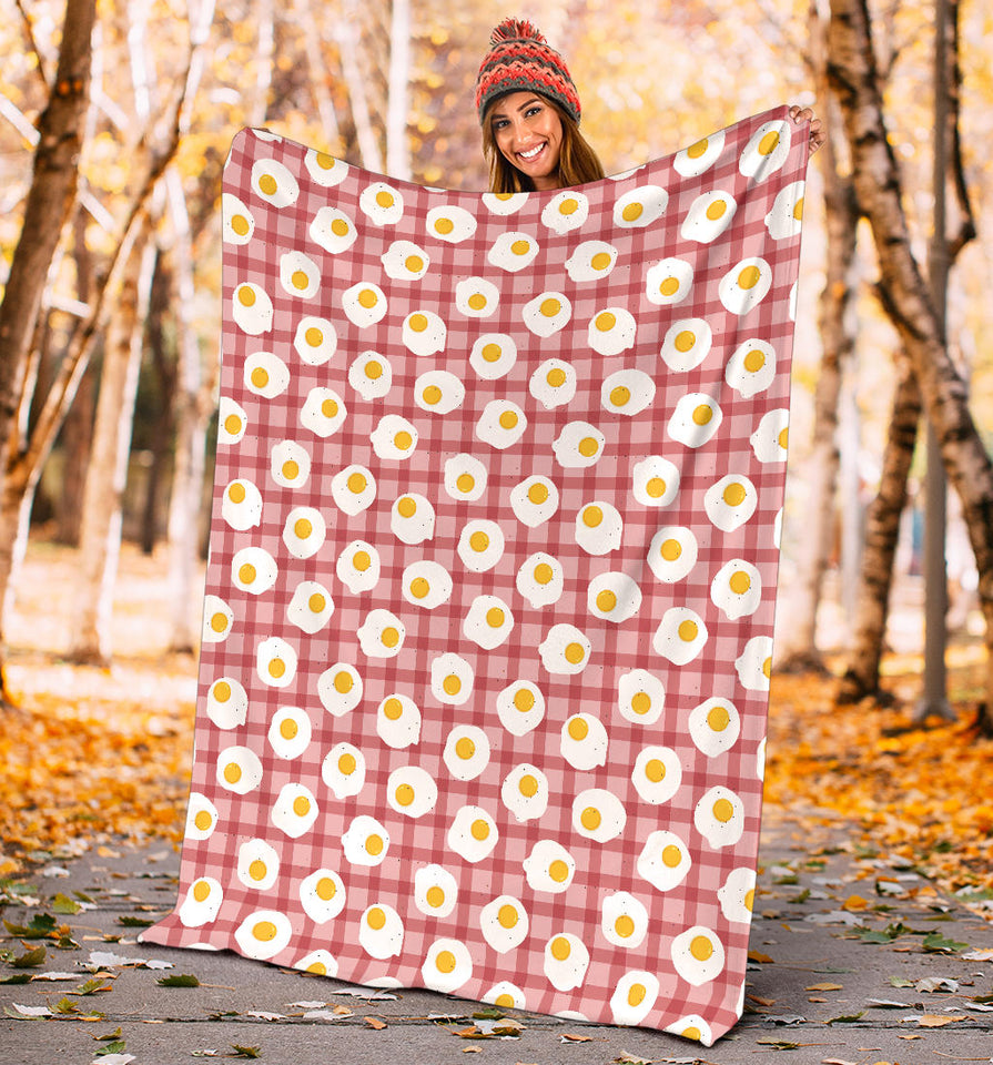 Fried Eggs Pattern Print Design 03 Premium Blanket