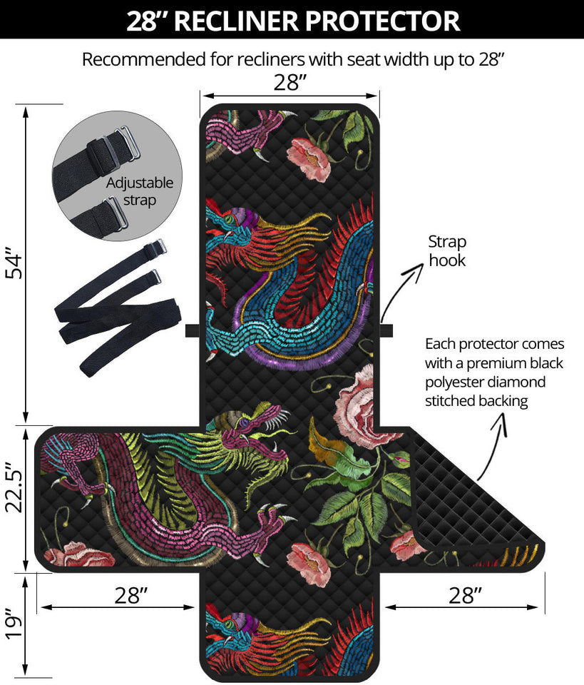 Dragons flower pattern Recliner Cover Protector