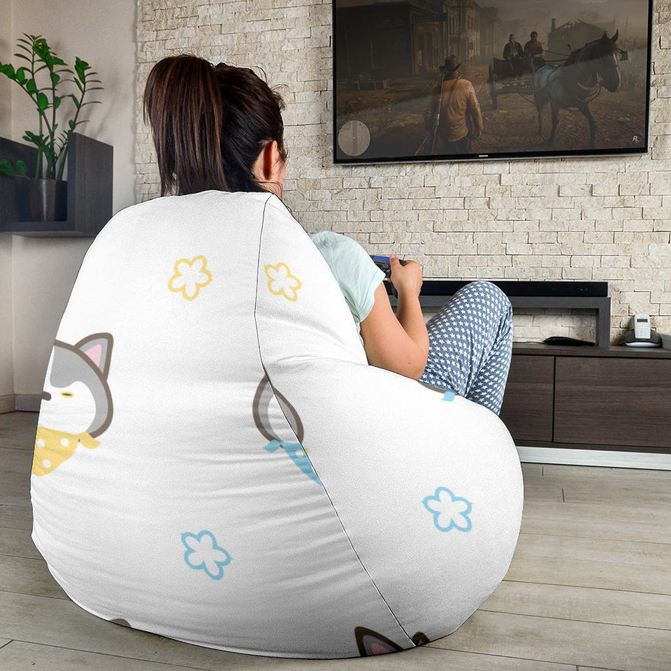 Cute Siberian Husky Pattern Bean Bag Cover