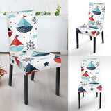 Cute Color Paper Sailboat Pattern Dining Chair Slipcover