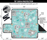 Cute koalas blue background pattern Sofa Cover Protector