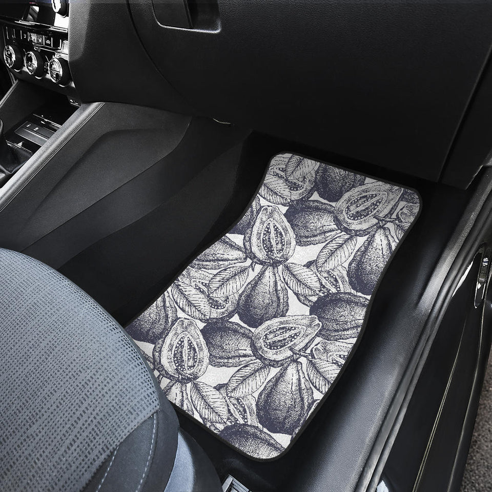 Guava Tropical Hand Drawn Pattern Front Car Mats