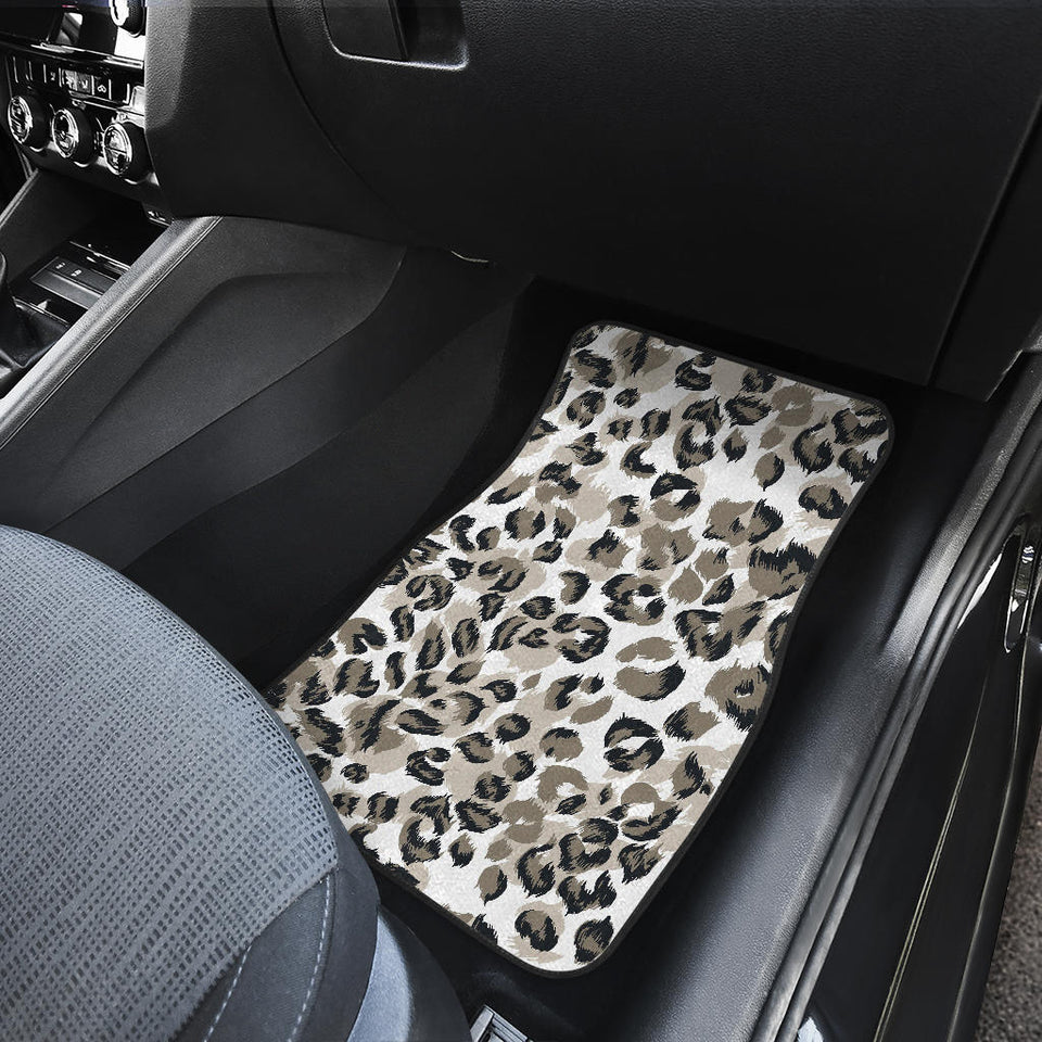 Leopard Skin Print Pattern Front And Back Car Mats