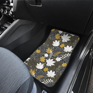 Beautiful Gold Autumn Maple Leaf Pattern Front Car Mats