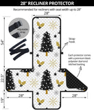 Christmas tree holly snow star pattern Recliner Cover Protector