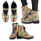 Colorful Ice Cream Pattern Leather Boots