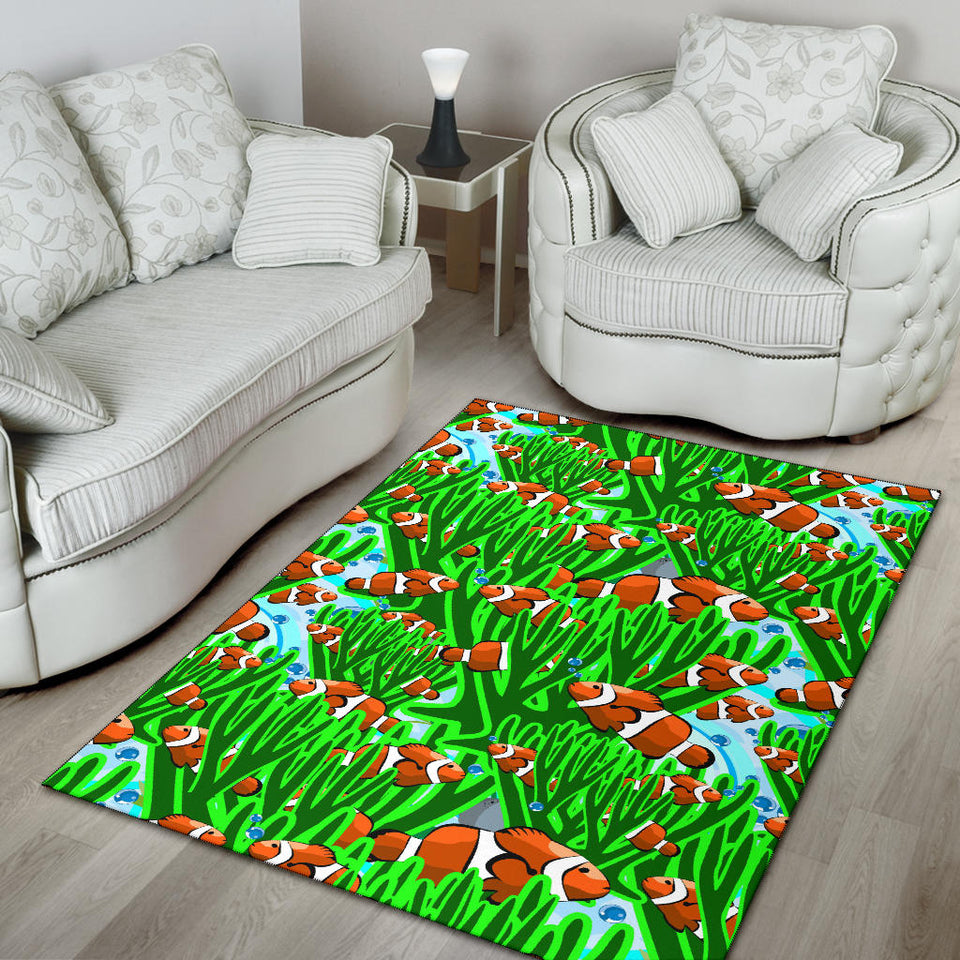 Clown Fish Pattern Print Design 01 Area Rug
