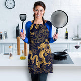 Gold Dragon Pattern Adjustable Apron