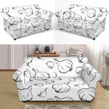 Garlic Pattern Black White Loveseat Couch Slipcover