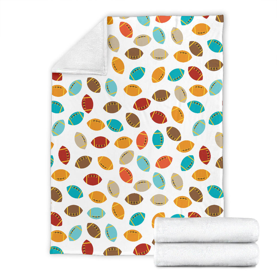 Colorful American Football Ball Pattern Premium Blanket