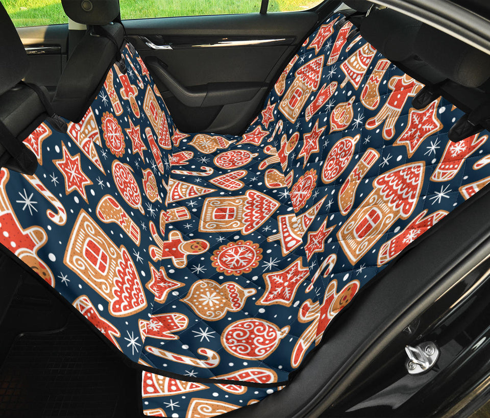 Christmas Gingerbread Cookie Pattern Dog Car Seat Covers