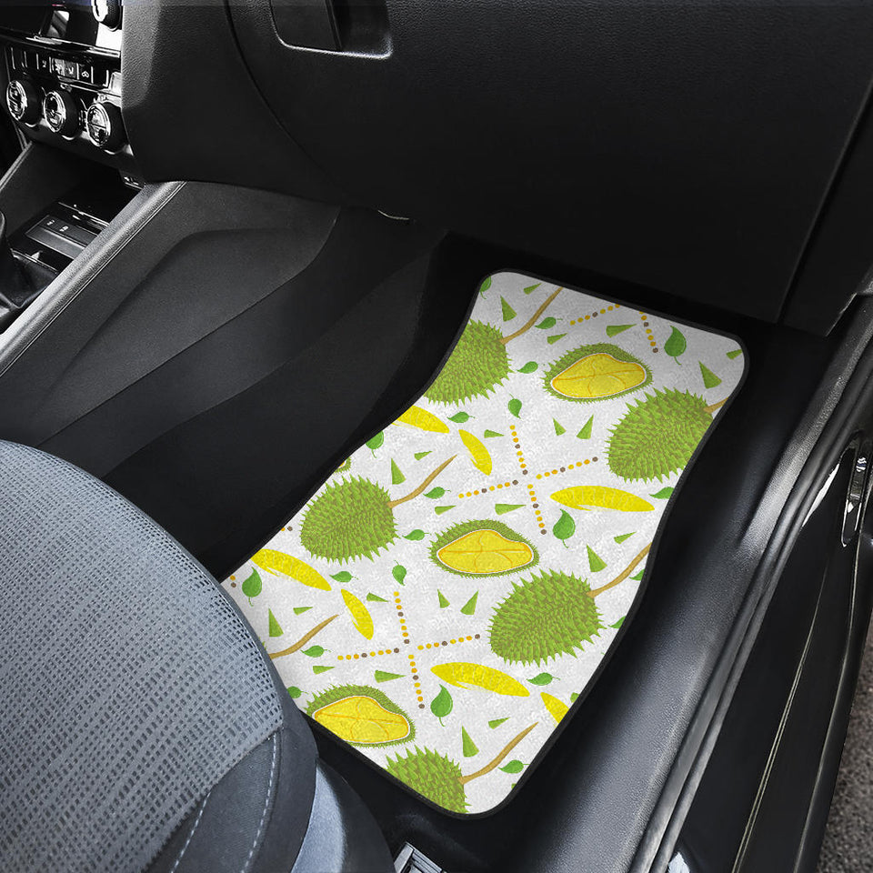 Durian Pattern Background Front And Back Car Mats