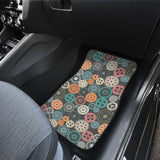 Gear Pattern Print Design 05 Front and Back Car Mats