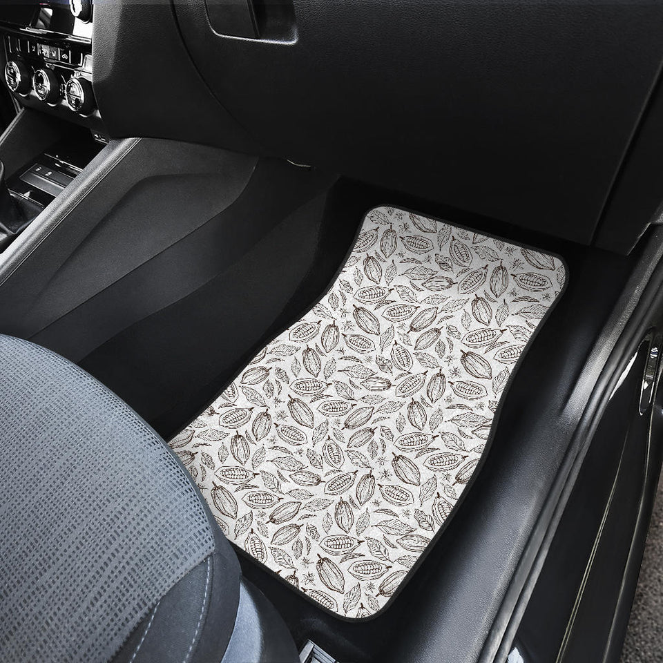 Cocoa Beans Leaves Pattern  Front Car Mats