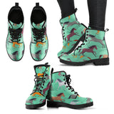 Colorful Horses Pattern Leather Boots