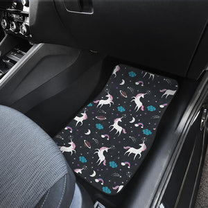 Unicorn Rainbows Moon Clound Star Pattern Front Car Mats