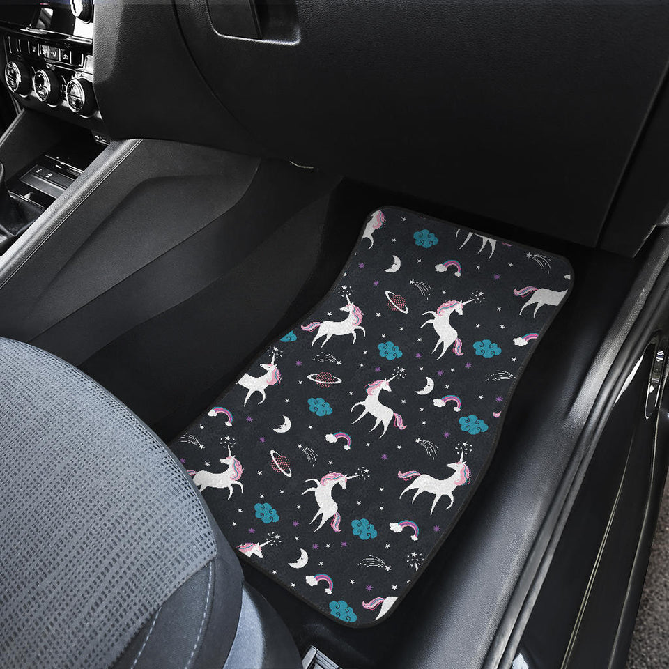 Unicorn Rainbows Moon Clound Star Pattern Front Car Mats
