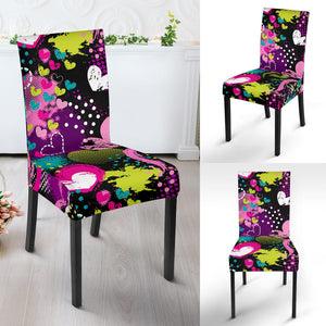 Heart Dot Wave Star Creative Design Pattern Dining Chair Slipcover