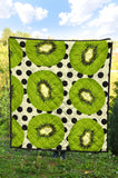 Kiwi Black Dot Background Premium Quilt