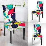 Watercolor Bowling Ball Pins Dining Chair Slipcover