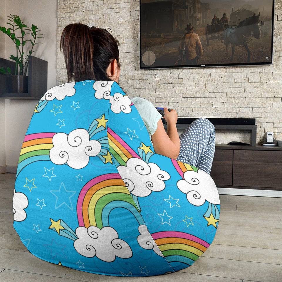 Rainbows Sky Clouds Pattern Bean Bag Cover