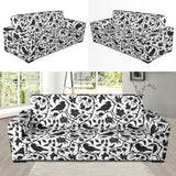 Crow Dark Floral Pattern Sofa Slipcover