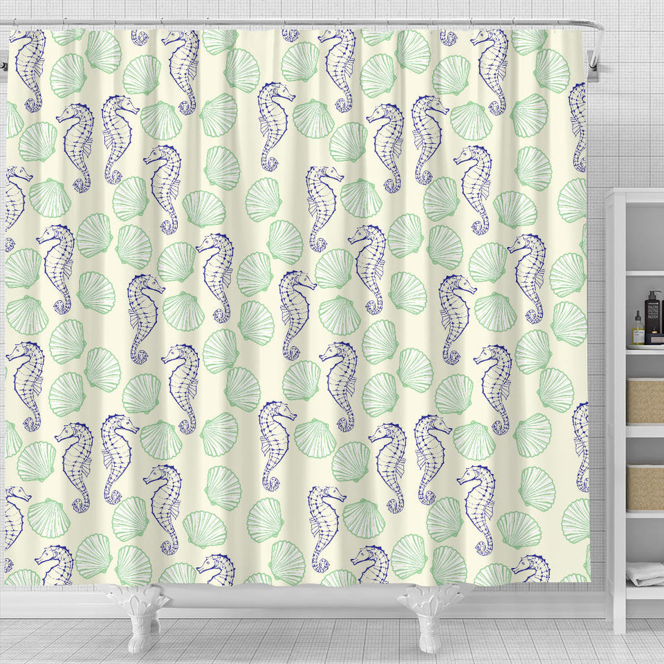 Seahorse Shell Pattern Shower Curtain Fulfilled In US