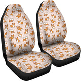 Cute Corgis Pattern Pink Background Universal Fit Car Seat Covers