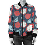 Dragon Fruits Dark Blue Background Women'S Bomber Jacket