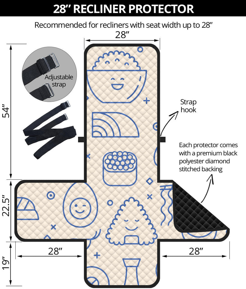 Cute sushi icon pattern Recliner Cover Protector