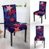 Red Blue Star Pattern Dining Chair Slipcover