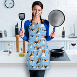Beagle Dog Blue Background Pattern Adjustable Apron