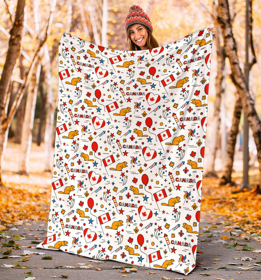 Canada Pattern Print Design 03 Premium Blanket