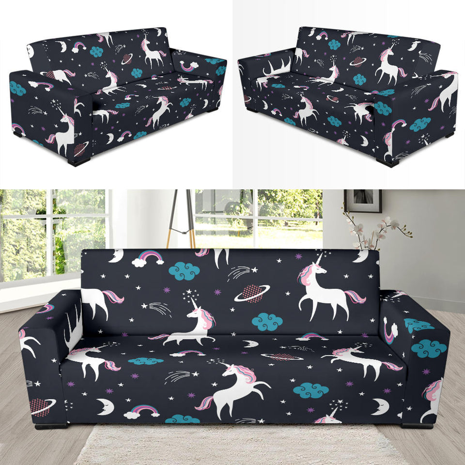 Unicorn Rainbows Moon Clound Star Pattern Sofa Slipcover